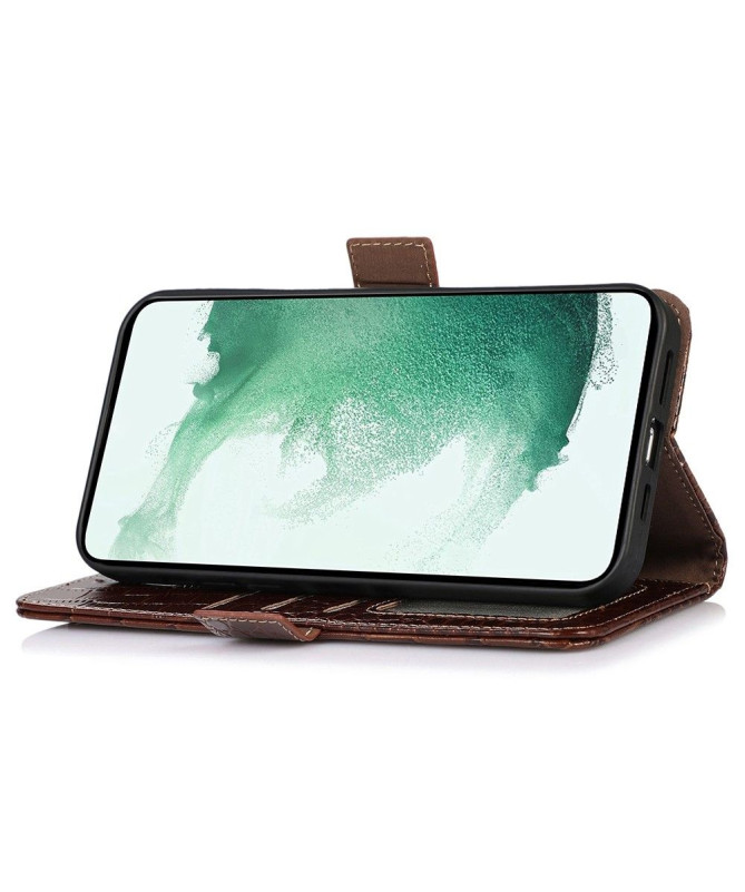 Housse Motorola Edge 30 Ultra Cuir véritable aspect croco