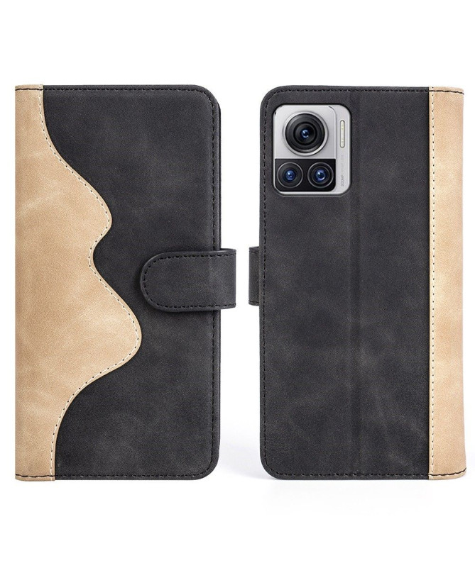 Housse Motorola Edge 30 Ultra Stand Folio Bicolore