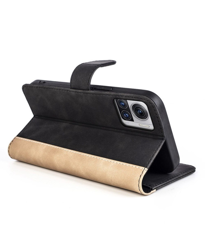 Housse Motorola Edge 30 Ultra Stand Folio Bicolore