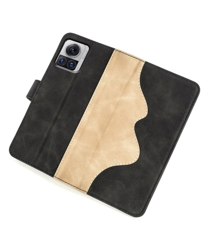 Housse Motorola Edge 30 Ultra Stand Folio Bicolore