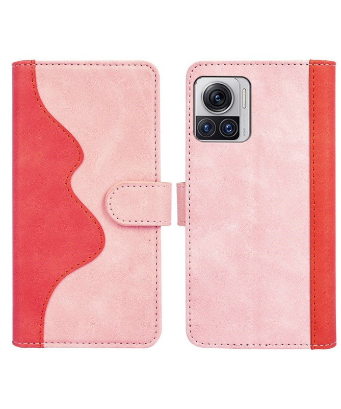 Housse Motorola Edge 30 Ultra Stand Folio Bicolore