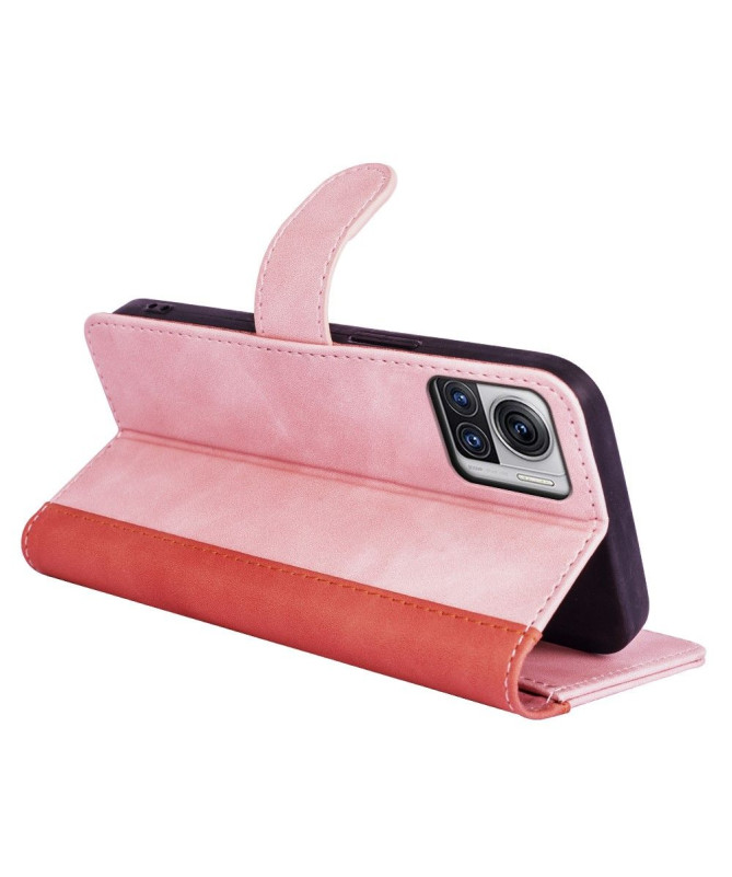 Housse Motorola Edge 30 Ultra Stand Folio Bicolore