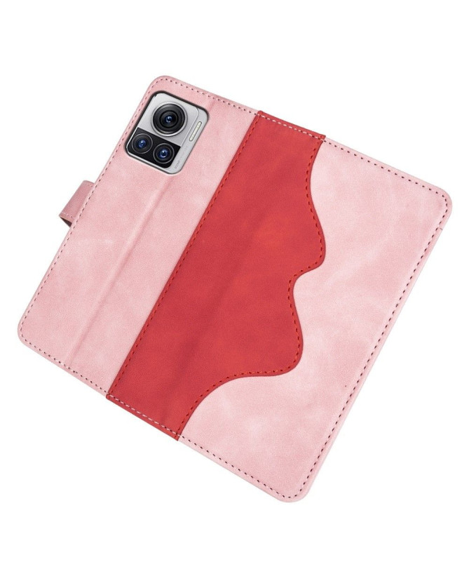 Housse Motorola Edge 30 Ultra Stand Folio Bicolore