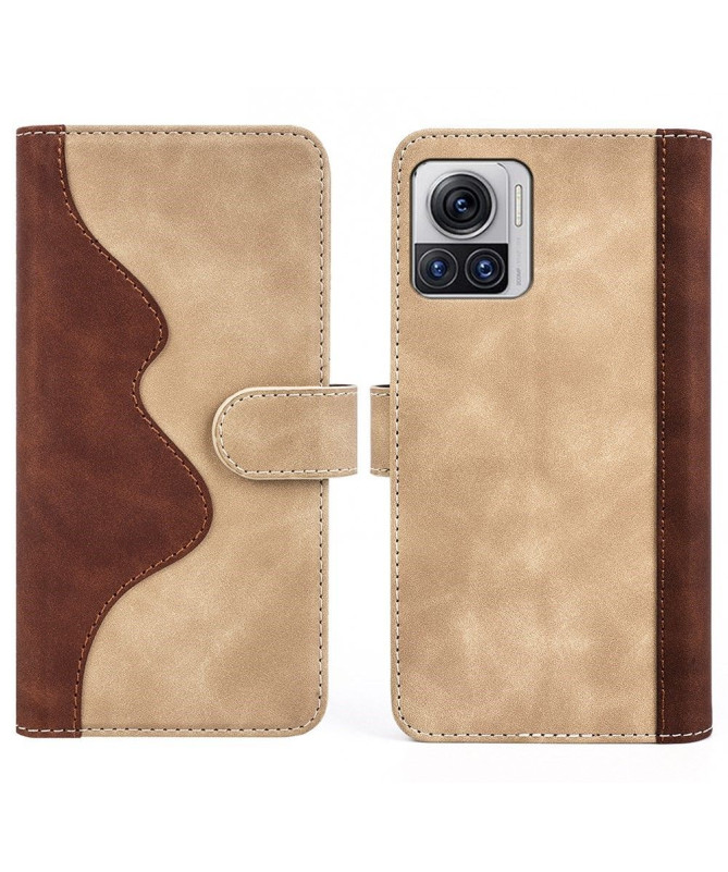 Housse Motorola Edge 30 Ultra Stand Folio Bicolore