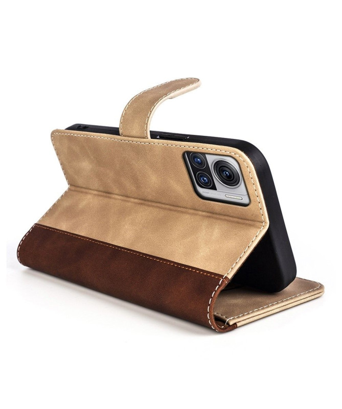 Housse Motorola Edge 30 Ultra Stand Folio Bicolore
