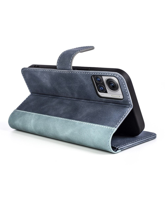 Housse Motorola Edge 30 Ultra Stand Folio Bicolore