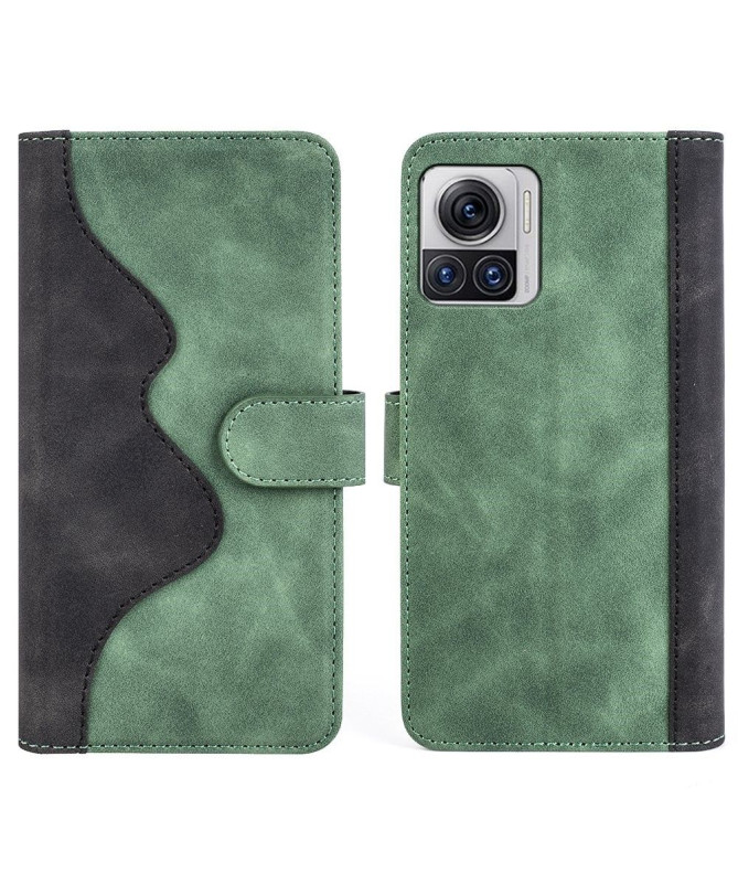 Housse Motorola Edge 30 Ultra Stand Folio Bicolore