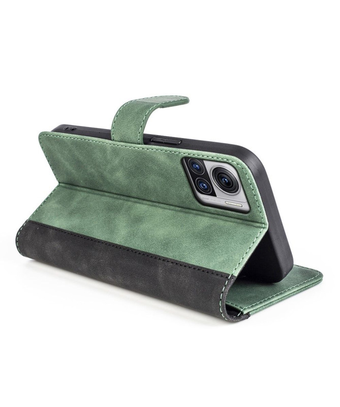 Housse Motorola Edge 30 Ultra Stand Folio Bicolore