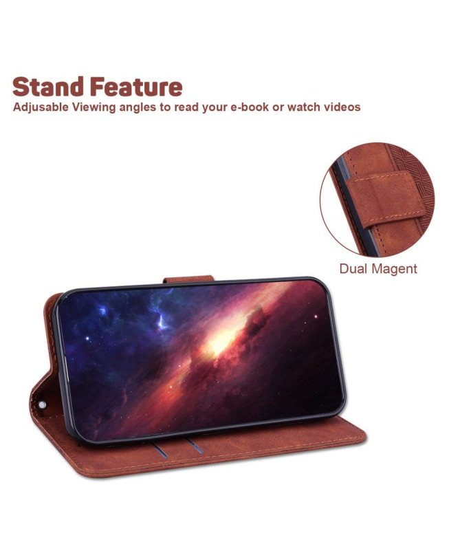 Étui Motorola Edge 30 Pro folio simili cuir stripes