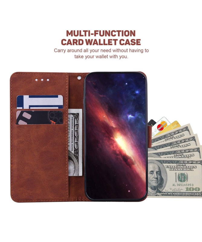 Étui Motorola Edge 30 Pro folio simili cuir stripes