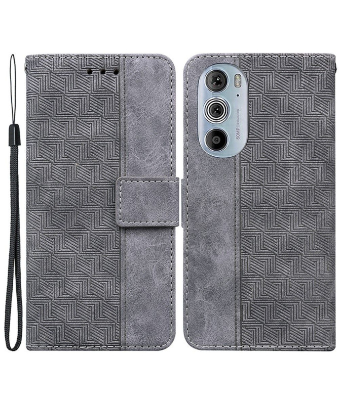 Étui Motorola Edge 30 Pro folio simili cuir stripes