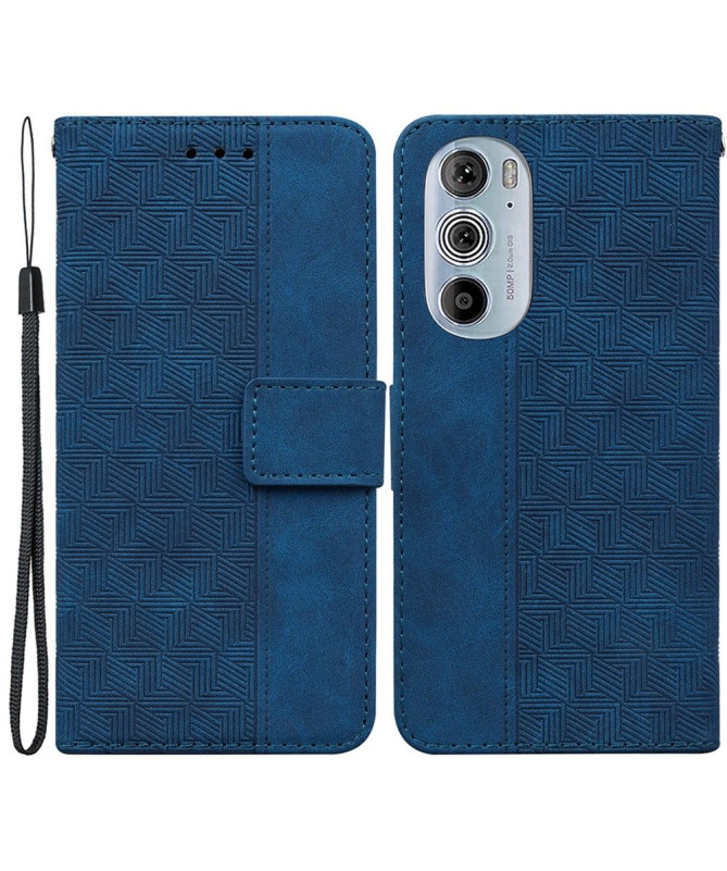 Étui Motorola Edge 30 Pro folio simili cuir stripes