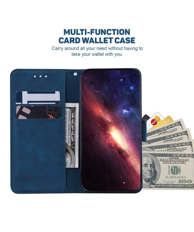 Étui Motorola Edge 30 Pro folio simili cuir stripes