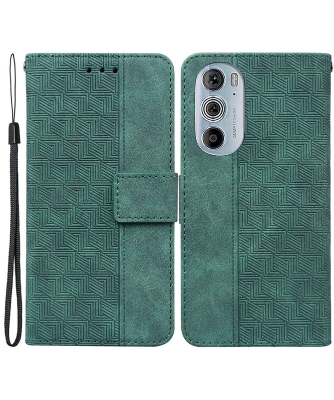 Étui Motorola Edge 30 Pro folio simili cuir stripes