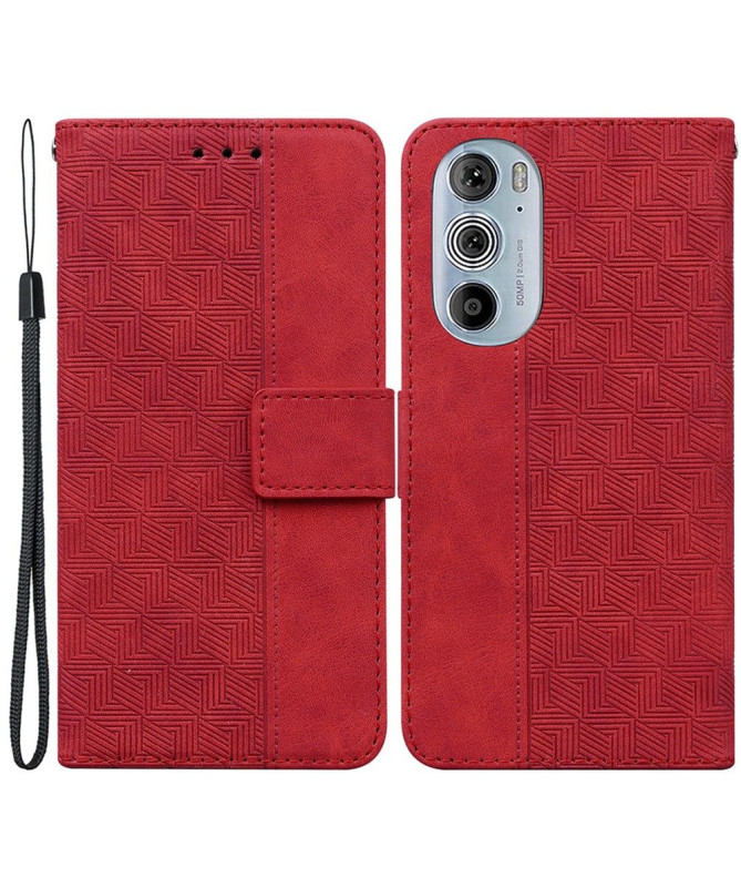 Étui Motorola Edge 30 Pro folio simili cuir stripes