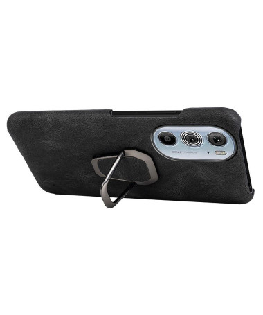 Coque Motorola Edge 30 Pro imitation cuir avec support