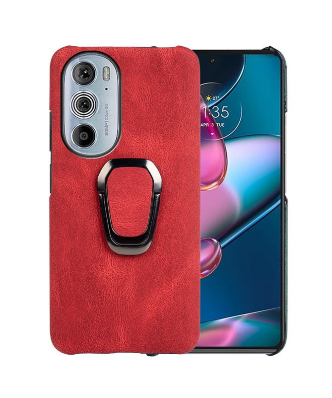 Coque Motorola Edge 30 Pro imitation cuir avec support