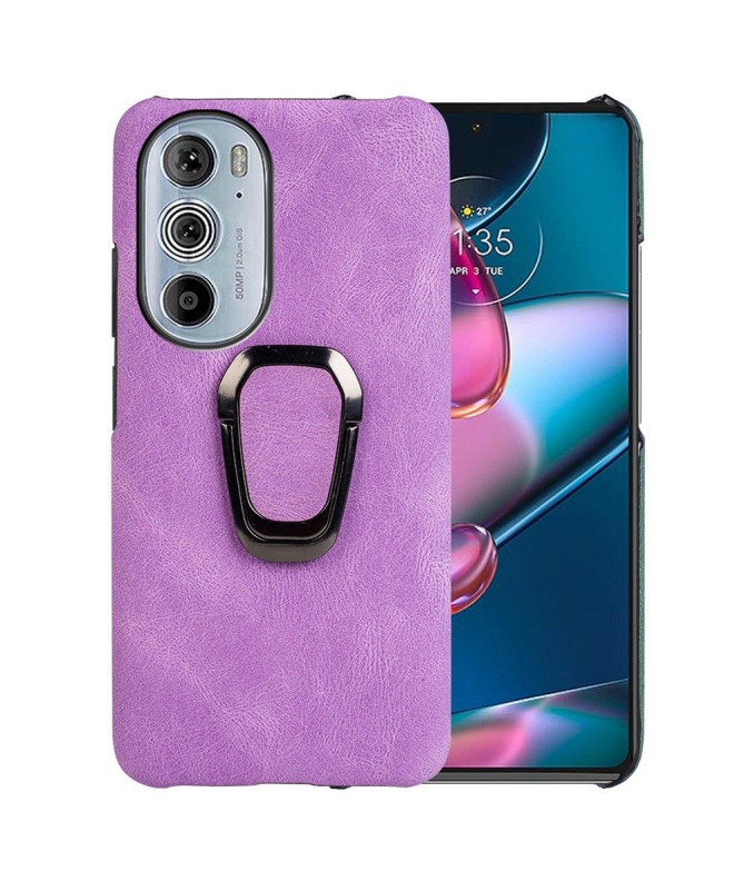 Coque Motorola Edge 30 Pro imitation cuir avec support