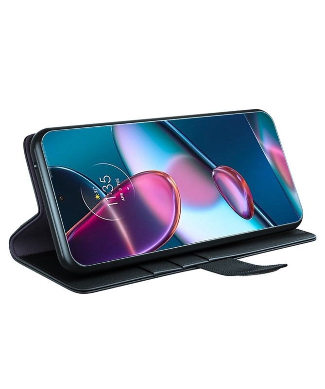Étui Motorola Edge 30 Pro portefeuille en cuir premium