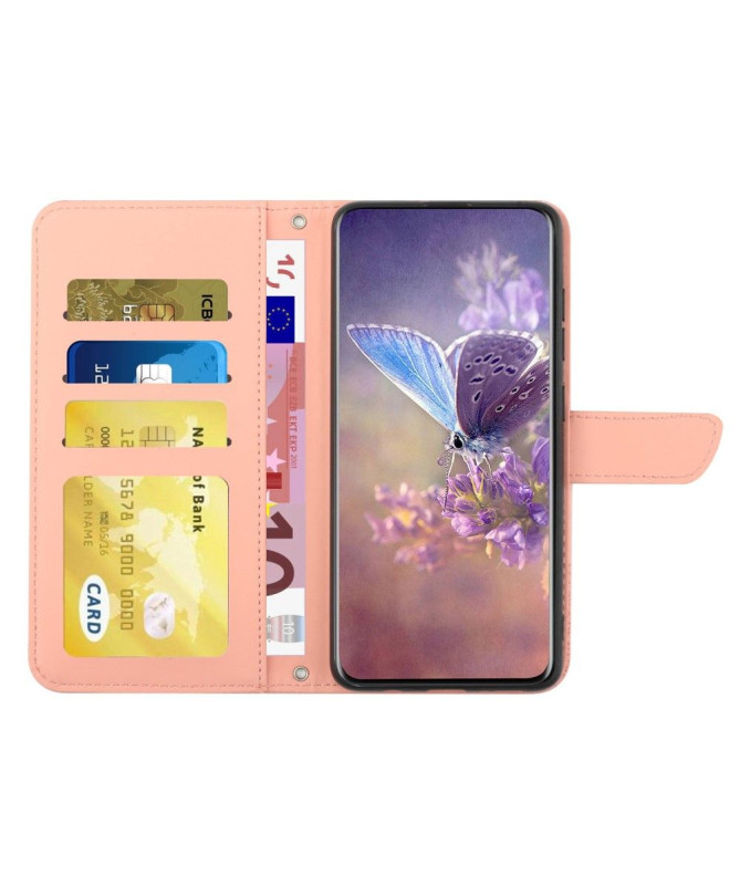 Housse Motorola Edge 30 Fusion Illustration Papillon et Fleurs à Lanière