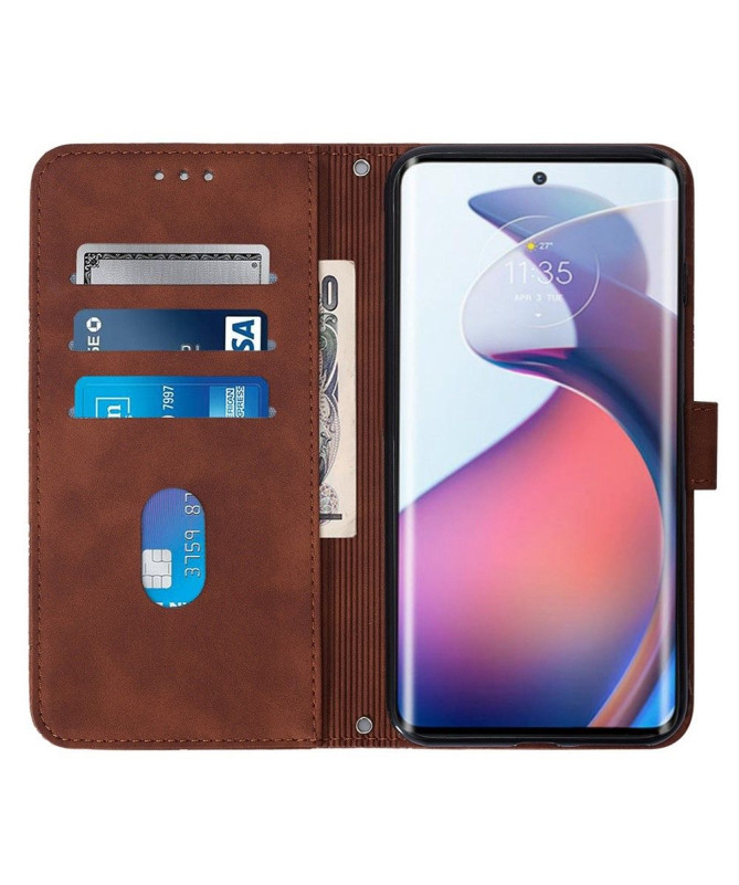 Housse Motorola Edge 30 Fusion effet cuir design géométrique