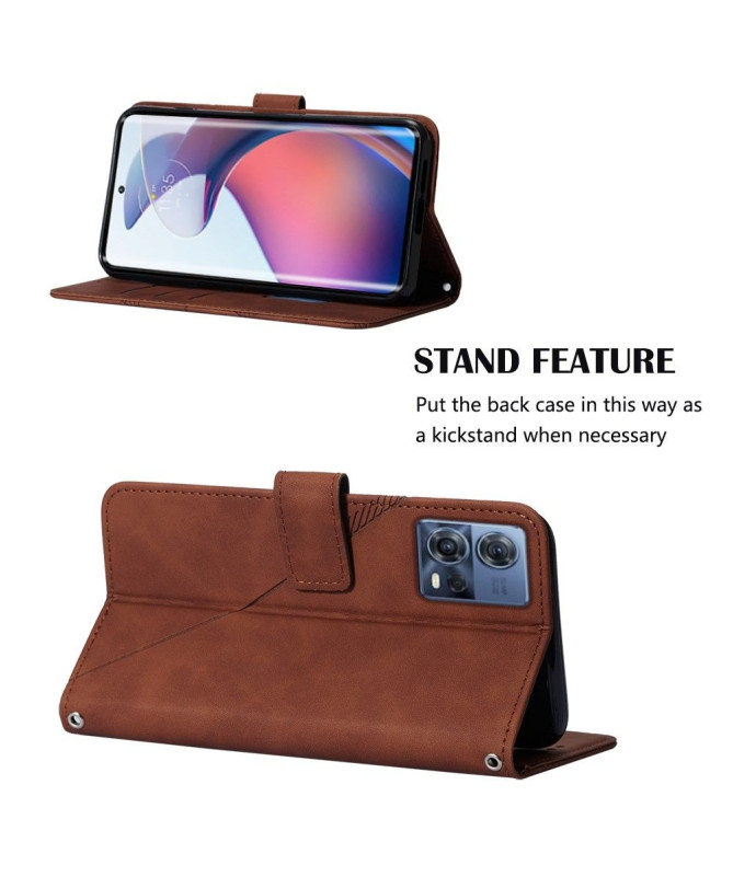 Housse Motorola Edge 30 Fusion effet cuir design géométrique