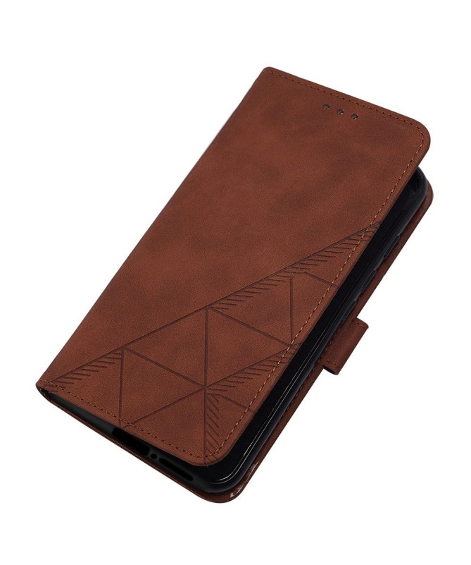 Housse Motorola Edge 30 Fusion effet cuir design géométrique