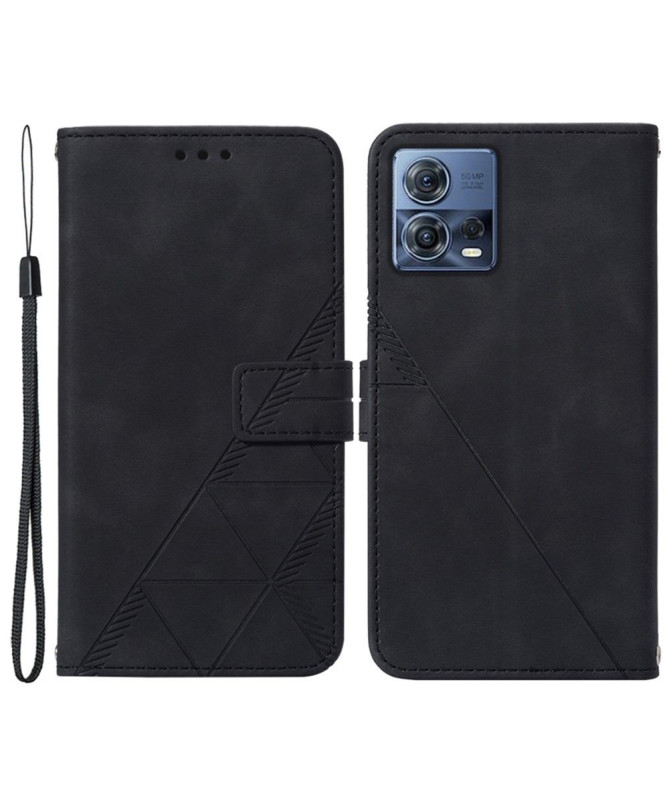 Housse Motorola Edge 30 Fusion effet cuir design géométrique