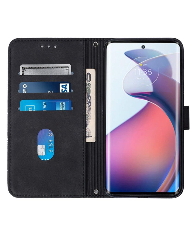 Housse Motorola Edge 30 Fusion effet cuir design géométrique