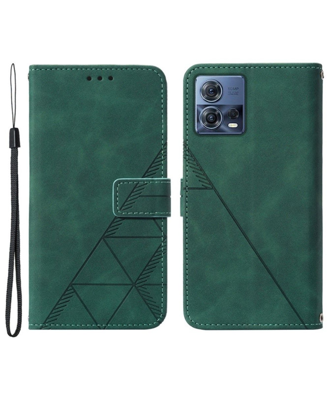 Housse Motorola Edge 30 Fusion effet cuir design géométrique