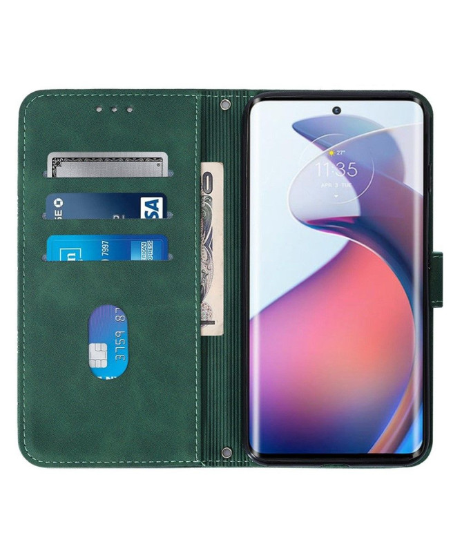 Housse Motorola Edge 30 Fusion effet cuir design géométrique