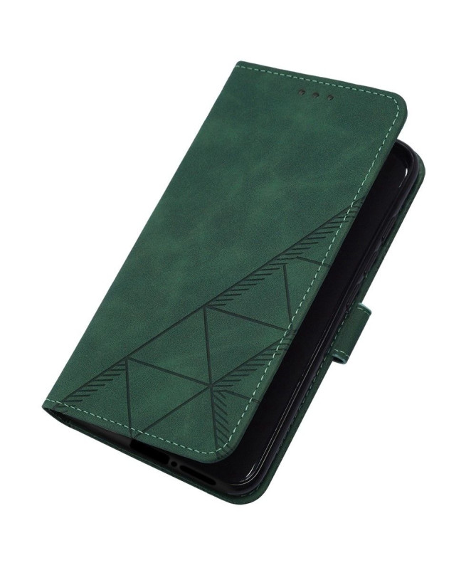 Housse Motorola Edge 30 Fusion effet cuir design géométrique