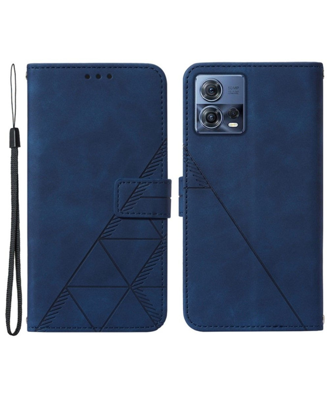 Housse Motorola Edge 30 Fusion effet cuir design géométrique