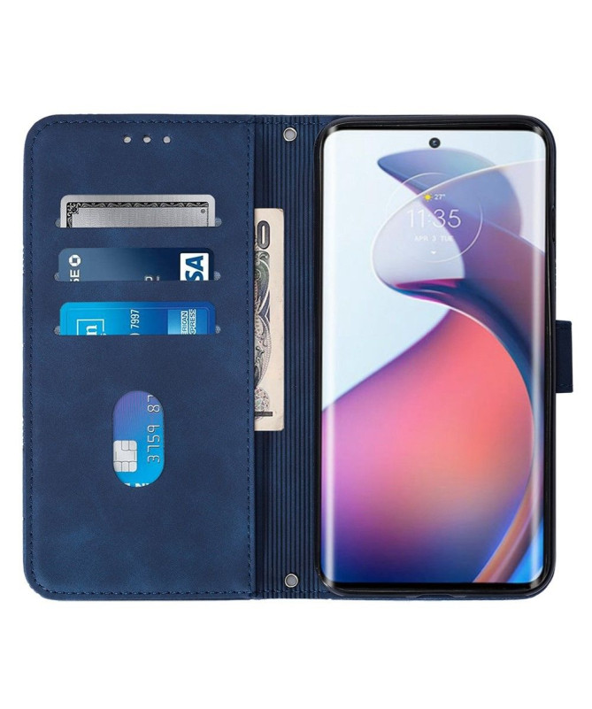 Housse Motorola Edge 30 Fusion effet cuir design géométrique