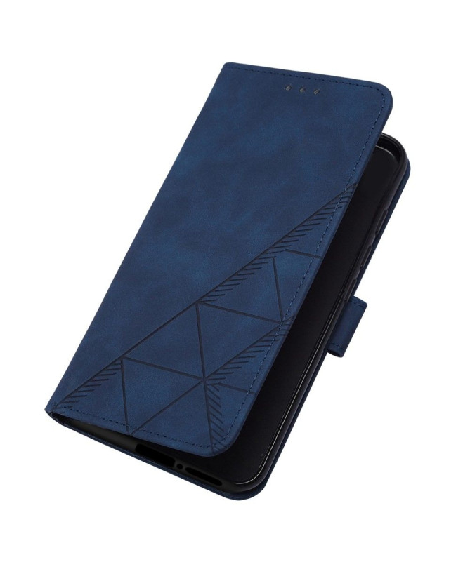 Housse Motorola Edge 30 Fusion effet cuir design géométrique