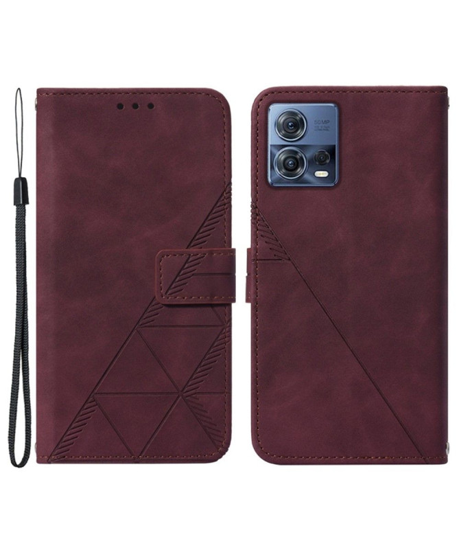 Housse Motorola Edge 30 Fusion effet cuir design géométrique