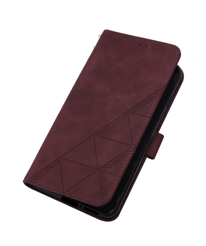 Housse Motorola Edge 30 Fusion effet cuir design géométrique