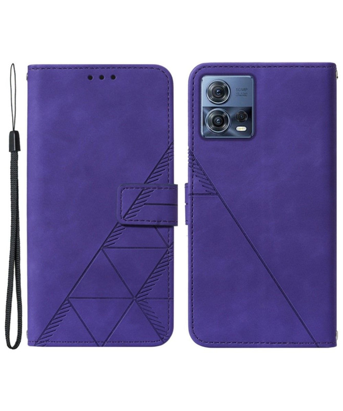 Housse Motorola Edge 30 Fusion effet cuir design géométrique