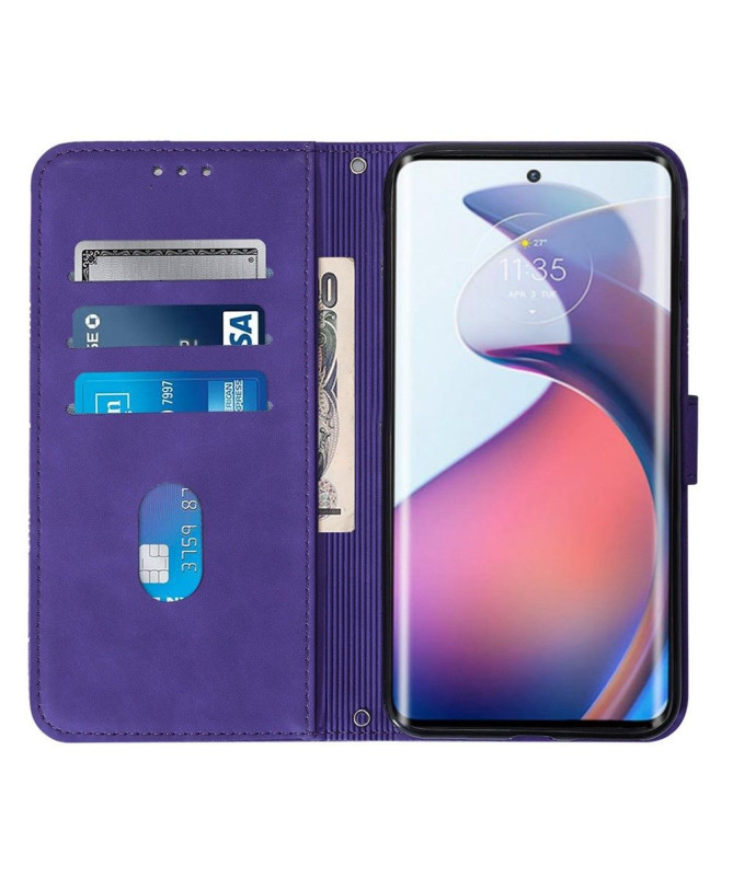 Housse Motorola Edge 30 Fusion effet cuir design géométrique