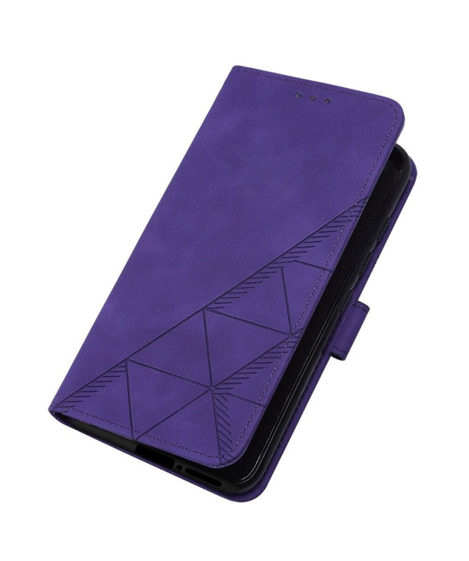 Housse Motorola Edge 30 Fusion effet cuir design géométrique