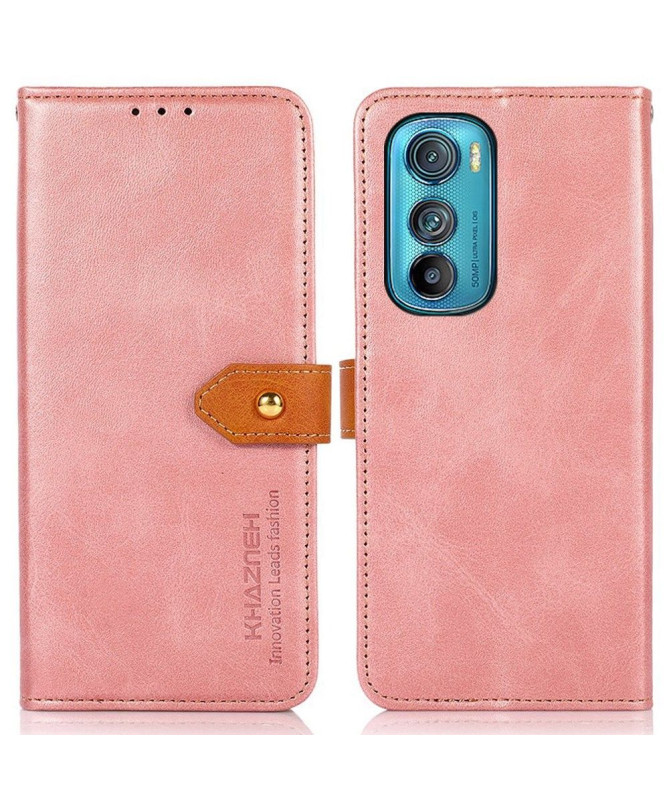 Housse Motorola Edge 30 KHAZNEH Bicolore simili cuir