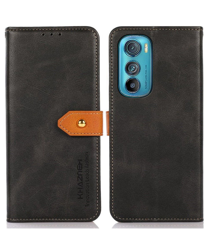 Housse Motorola Edge 30 KHAZNEH Bicolore simili cuir