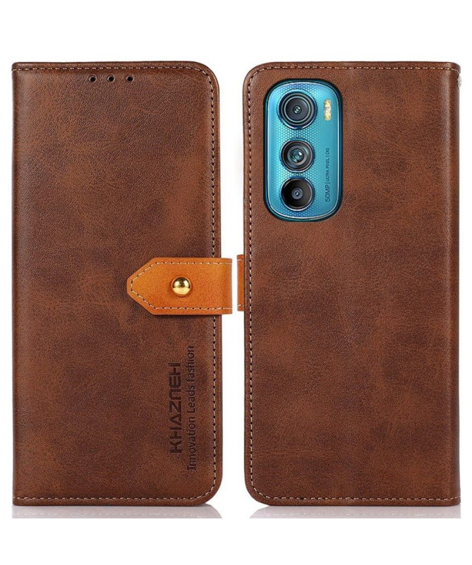 Housse Motorola Edge 30 KHAZNEH Bicolore simili cuir
