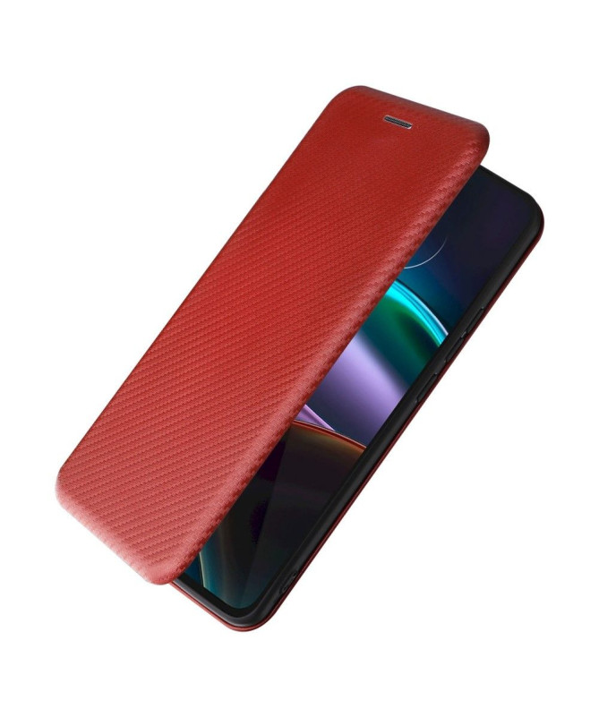 Housse Motorola Edge 30 simili cuir fibre de carbone