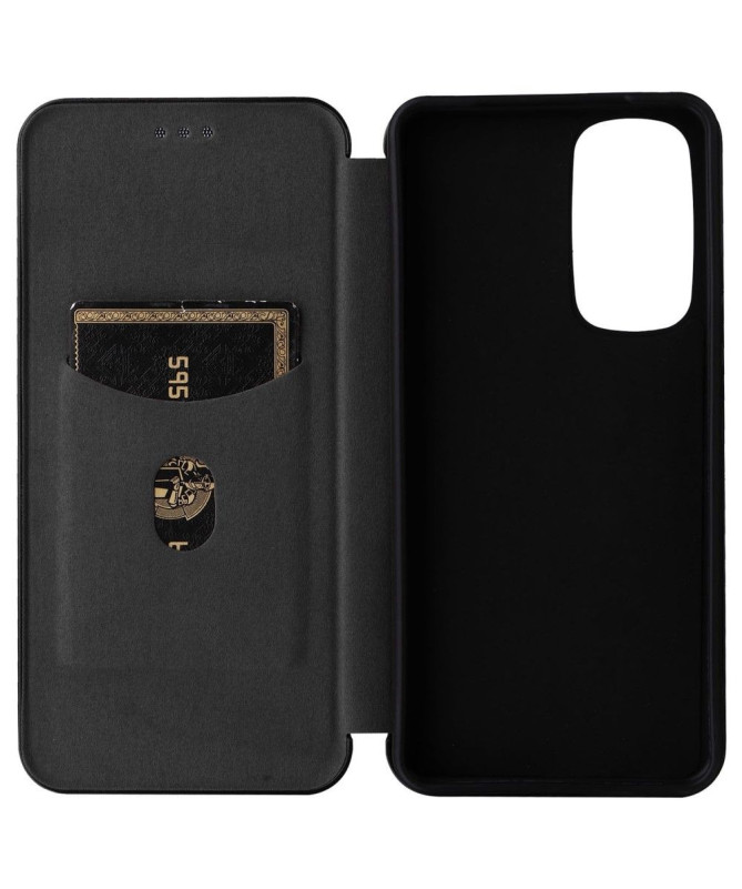 Housse Motorola Edge 30 simili cuir fibre de carbone