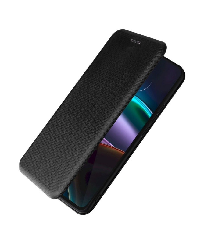 Housse Motorola Edge 30 simili cuir fibre de carbone