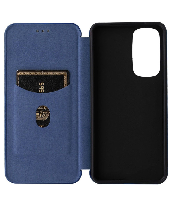 Housse Motorola Edge 30 simili cuir fibre de carbone