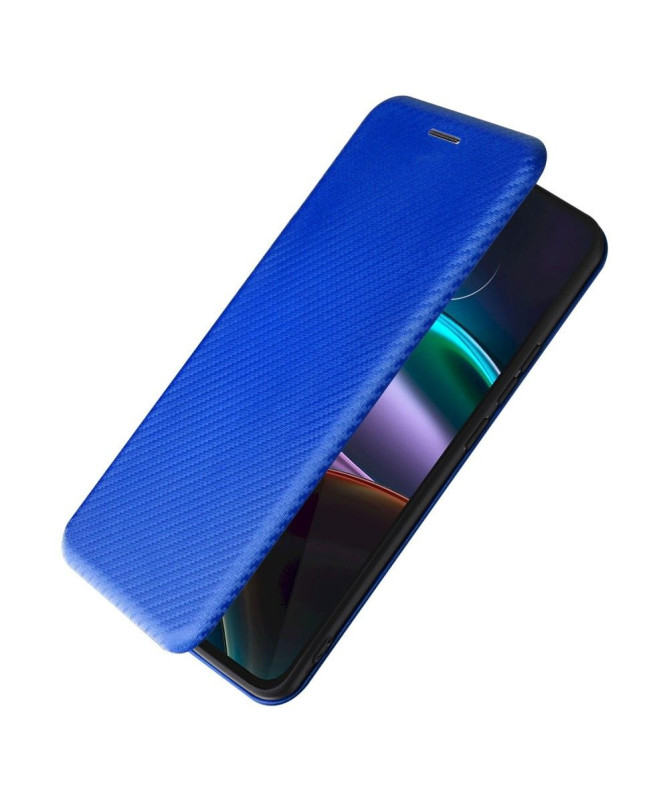 Housse Motorola Edge 30 simili cuir fibre de carbone