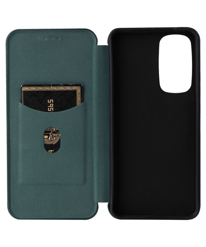 Housse Motorola Edge 30 simili cuir fibre de carbone