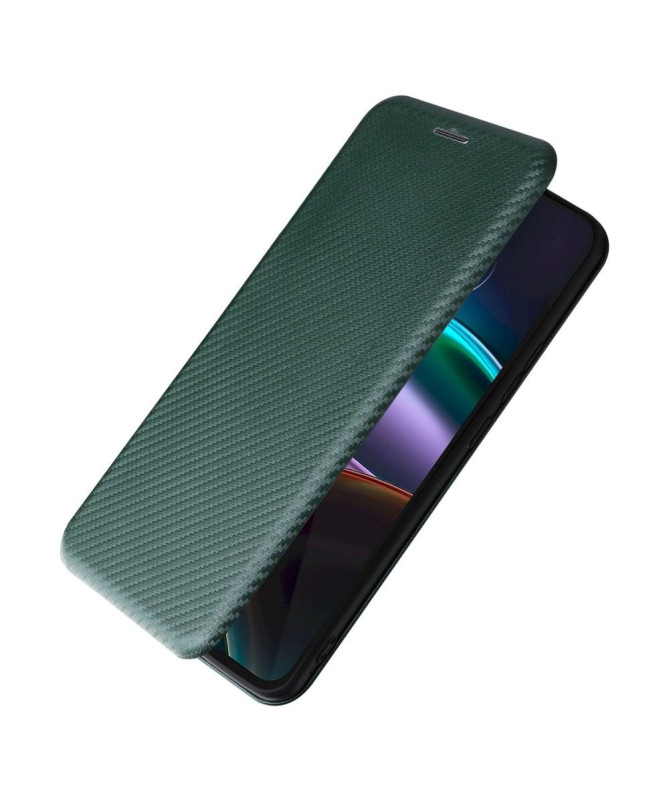 Housse Motorola Edge 30 simili cuir fibre de carbone